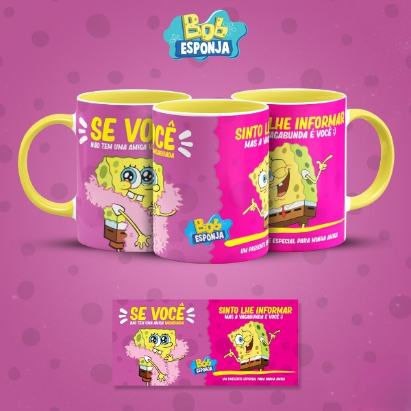 Caneca Bob Esponja - Todos Os Dias Me Ligam